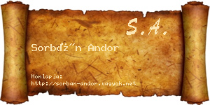 Sorbán Andor névjegykártya
