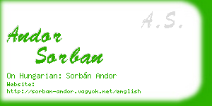 andor sorban business card