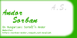 andor sorban business card
